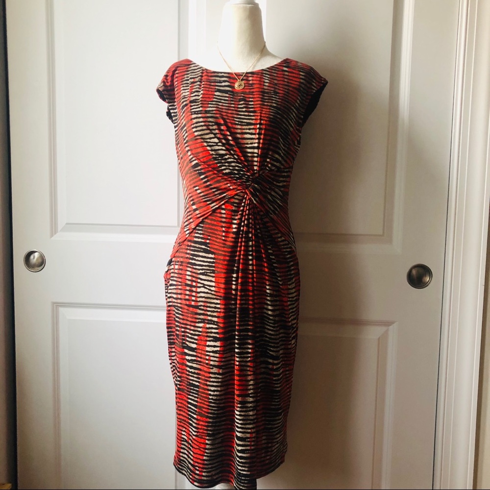 Anne Klein Modern Tiger Striped Midi Dress